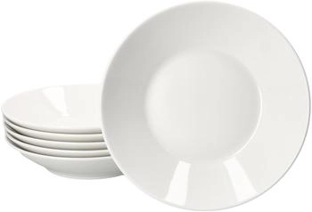 Ritzenhoff & Breker Ritzenhoff 6x Ontario Suppenteller weiß 400ml Porzellan tiefe Teller