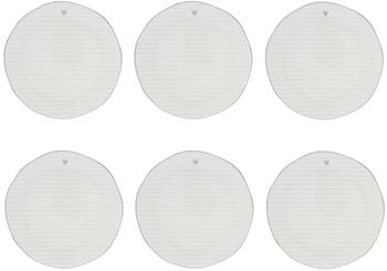 Bastion Collections 6er Set Kuchenteller HEART STRIPES mit grauen Streifen 19cm
