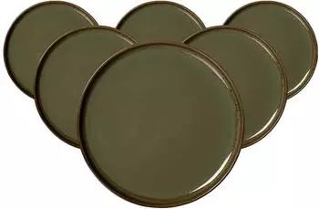 Ritzenhoff & Breker Dessertteller / Fr&uuml;hst&uuml;cksteller 22cm 6er Set Malaga gr&uuml;n
