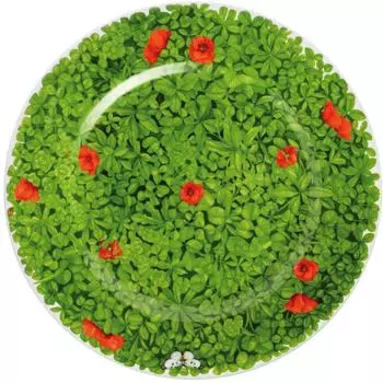 Taitù Prati Italiani Teller flach 31 cm, Blume rot