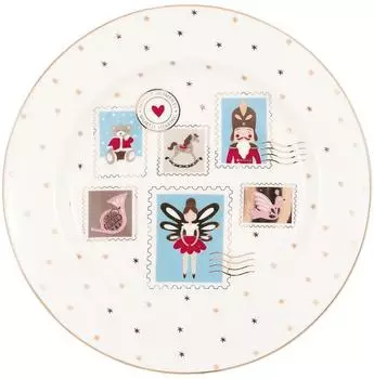 Greengate Xmas letter Frühstücksteller white 20,5cm