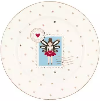 Greengate Cindarella Xmas Brotteller white 15cm