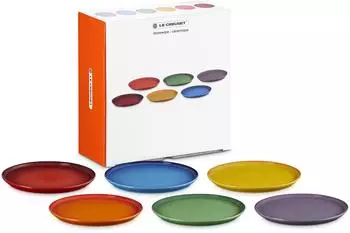 Le Creuset Speiseteller Coupe Regenbogen, 6er-Set