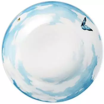 Taitù Prati Italiani Teller tief 20,5 cm, Schmetterling blau