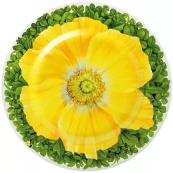 Taitù Prati Italiani Teller flach 21,5 cm, Blume gelb