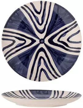 Bloomingville Speiseteller Steingut Shama Blue - Handbemalt Unikat Blue