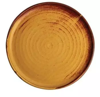 Olympia Canvas Teller rund, schmaler Rand, siena-rost, 26,5cm