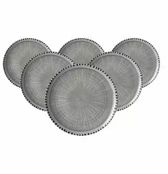 Ritzenhoff & Breker Speiseteller 26cm 6er Set Natura grau
