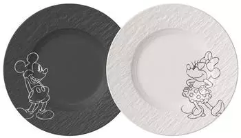 Villeroy & Boch Manufacture Mickey Mouse Fr&uuml;hst&uuml;cks-/ Dessertteller, schwarz/wei&szlig;, &Oslash; 21.7 cm
