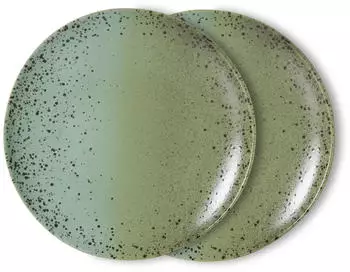 HKliving 70's Teller, Ø 27,5 cm, fleck (2er-Set)