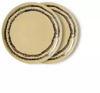 HKliving 70's Teller, Ø 17,5 cm, vanilla (2er-Set)