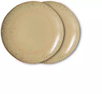 HKliving 70's Teller, Ø 17,5 cm, grit (2er-Set)