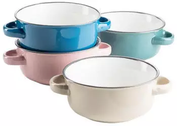 M&auml;ser Maila Suppentassen-Set 4 Personen Steinzeug Vintage Design (Maila)
