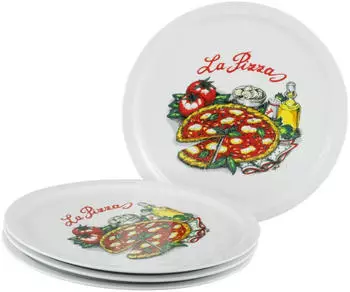 CreaTable Milano La Pizza Pizzateller 4-tlg., Porzellan, &Oslash;30cm (24440)