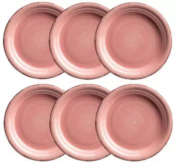 M&auml;ser Lumaca Dessertteller-Set 6-teilig, Steinzeug, Koralle (935332)