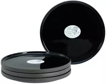 CreaTable Futuro Dessertteller 4-tlg. &Oslash;20cm Schwarz Steinzeug (21663)