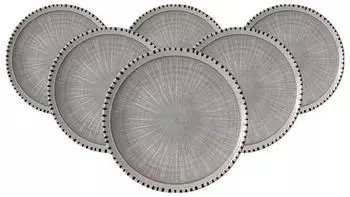 Ritzenhoff & Breker Dessertteller / Fr&uuml;hst&uuml;cksteller 20,5cm 6er Set Natura grau