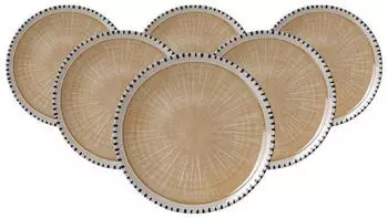 Ritzenhoff & Breker Dessertteller / Fr&uuml;hst&uuml;cksteller 20,5cm 6er Set Natura creme
