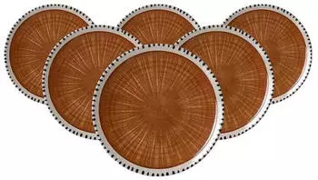 Ritzenhoff & Breker Dessertteller / Fr&uuml;hst&uuml;cksteller 20,5cm 6er Set Natura braun