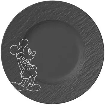 Villeroy & Boch Manufacture Mickey Mouse Fr&uuml;hst&uuml;cks-/ Dessertteller, schwarz, &Oslash; 21.7 cm