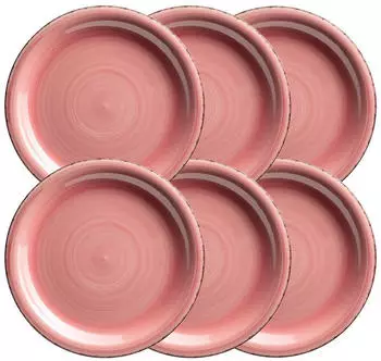 M&auml;ser Lumaca Speiseteller-Set 27cm Steingut Koralle, 6-er Set (935328)