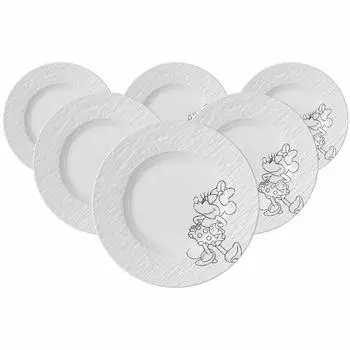 Villeroy & Boch Manufacture Rock blanc Mickey Mouse Fr&uuml;hst&uuml;cks-/Dessertteller &oslash; 21,7 cm 6er Set