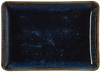 WAS Germany VIDA Teller flach eckig 18x13cm Dark Ocean Porzellan, 6er-Set (4881218)