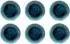 KARE Azur Rim Speiseteller 6er-Set, Steingut, blau, Ø21cm