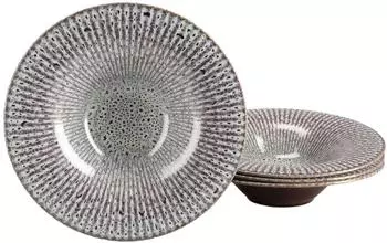 CreaTable Allegra Magic Sand Teller, Steinzeug, 4-teilig (25042)