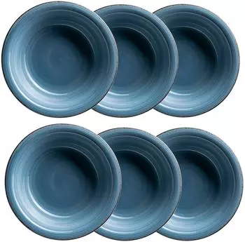 M&auml;ser Lumaca Suppenteller-Set 6-teilig, Steinzeug, dunkelblau (935324)