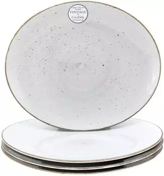 CreaTable Vintage Nature Steakteller-Set, Porzellan, 4-tlg. (24755)