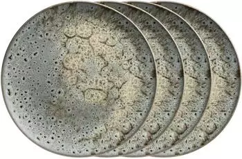 M&auml;ser Carellia Teller-Set, Steinzeug, grau, 4-teilig, 28cm (935539)