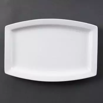 Olympia Whiteware Rechteckiger Teller 320x220mm, weiß (6 Stück) (C361)