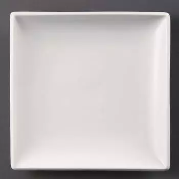 Olympia Whiteware quadratische Teller 18cm, Porzellan, 12er-Pack (U154)