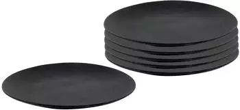 Spetebo Speiseteller flach, schwarz, 27cm, 6er-Set