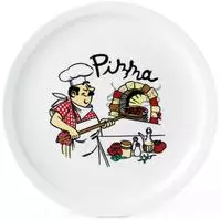 van Well Pizzateller "K&uuml;chenchef" Teller Set, Porzellan, sp&uuml;lmaschinen- und