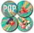 Mäser Pizzateller Pop 4er-Set, Porzellan, blau/grün/rot/weiß