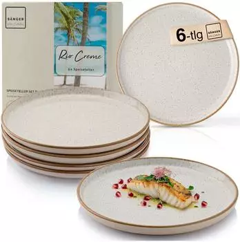Sänger Rio Speiseteller-Set, Steingut, cremefarben, 6-teilig