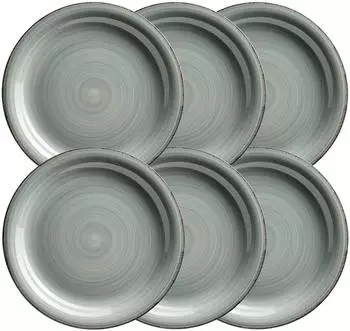 Mäser Lumaca Speiseteller-Set 6-tlg., Steinzeug, grau (935534)