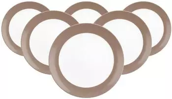 Seltmann Weiden Liberty Pure Colors Brotteller &oslash;17,5cm, cocoa braun, 6er Set