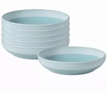Villeroy & Boch Perlemor Aqua Pastaschalen &oslash; 22,2cm, 6er Set (blau)