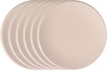Villeroy & Boch NewMoon Fr&uuml;hst&uuml;cksteller beige, Porzellan, &oslash; 24cm, 6er Set