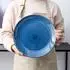 LuxusKollektion Speiseteller-Set Steingut, marokkanischer Stil, handbemalt, dunkelblau, 27cm, 8-teilig