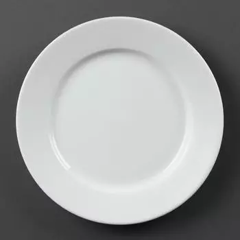 Olympia Whiteware Teller mit breitem Rand 20cm, 12 Stück (CB479)