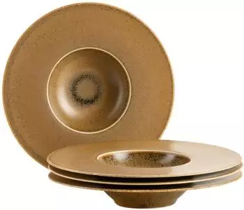 Mäser Grumpy Teller-Set, gold, Keramik, 4-teilig (935301)