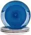 LuxusKollektion Speiseteller Steingut, handbemalt, dunkelblau, 27cm, 4er-Set