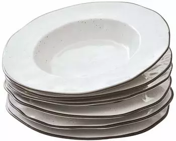 Loberon Biarr&eacute; Suppenteller Wei&szlig; 6er-Set