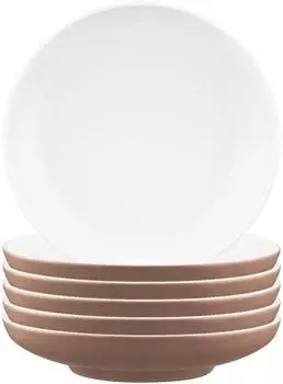 Seltmann Weiden Sento Home Pure Colors Suppenteller &oslash; 21,3 cm, Cocoa Brown, 6er-Set