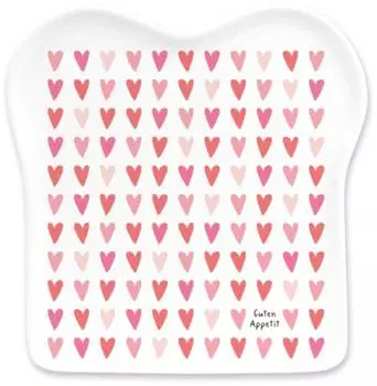 Grafik Werkstatt Bielefeld Toast-Teller mit Spruch "Herzen", Porzellan, wei&szlig; (61653)