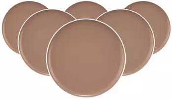 Seltmann Weiden Sento Home Pure Colors Fr&uuml;hst&uuml;cksteller Cocoa Brown &oslash; 21,4cm, 6er-Set